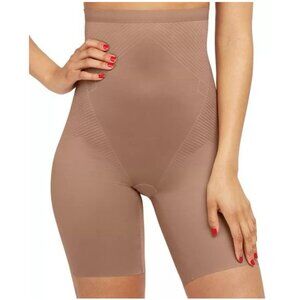 NWT SPANX Thinstincts ® 2.0 High-Waisted Mid-Thigh Short in Cafe Au Lait Size S